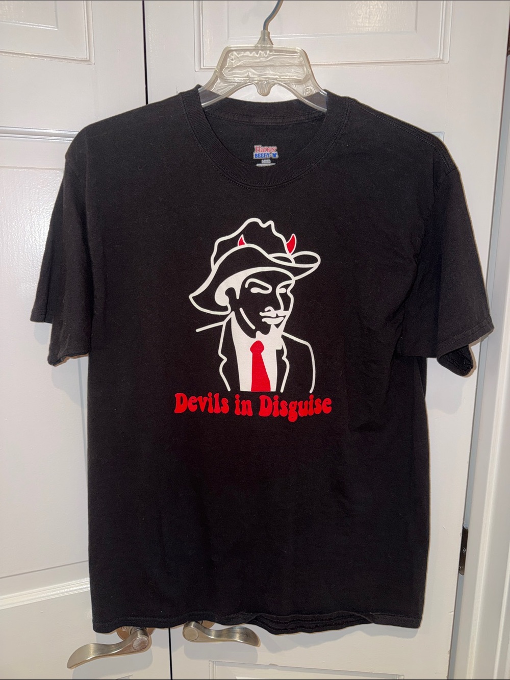 Vintage Devils in Disguise Graphic Tee - Black with Red Accents